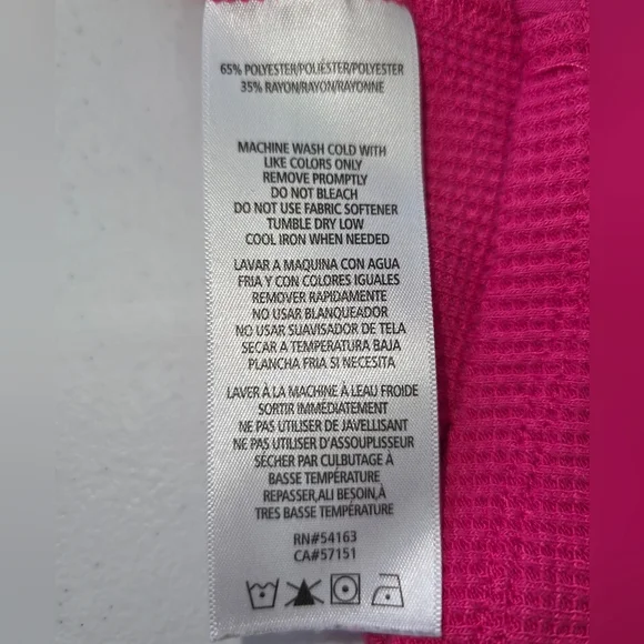 Tommy Hilfiger Sport Hot Pink Waffle Knit Hoodie XL Logo Flag Pullover Preppy - Picture 6 of 8